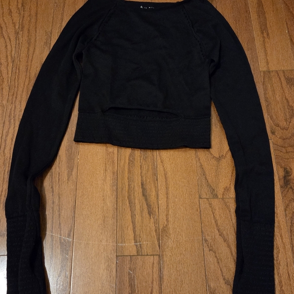 Free People Cut It Out Long-Sleeve Crop Top - Picture 2 of 3